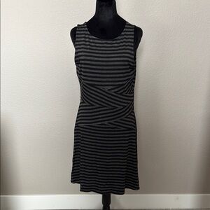Striped Black and Gray Women's Dress